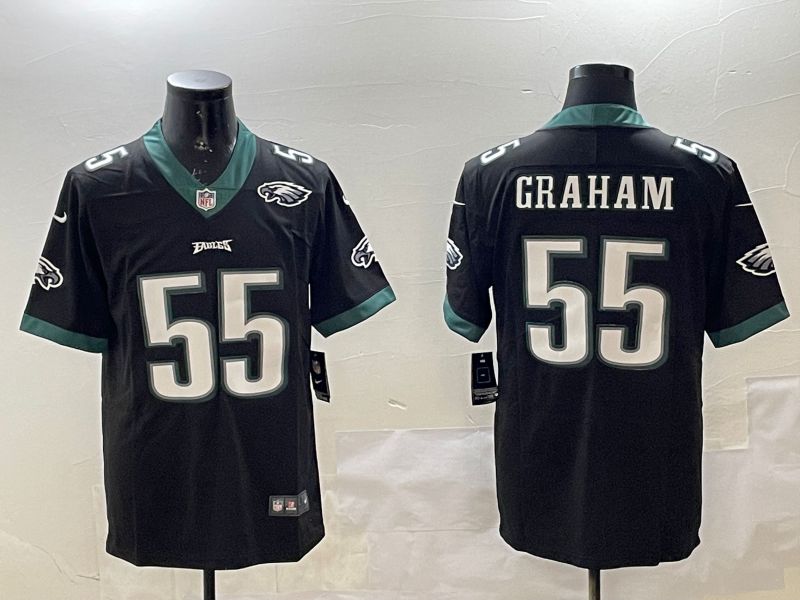 Men Philadelphia Eagles #55 Graham Black Second generations 2025 Nike Vapor Limited NFL Jersey style 4